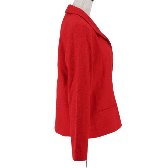 Coldwater Creek Jacket Womens Large Red Tweed Lined Blazer Pockets Career - Picture 6 of 16